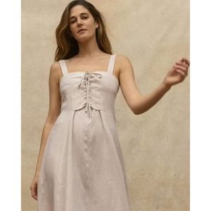Christy Dawn Liza Dress in Oatmeal Linen